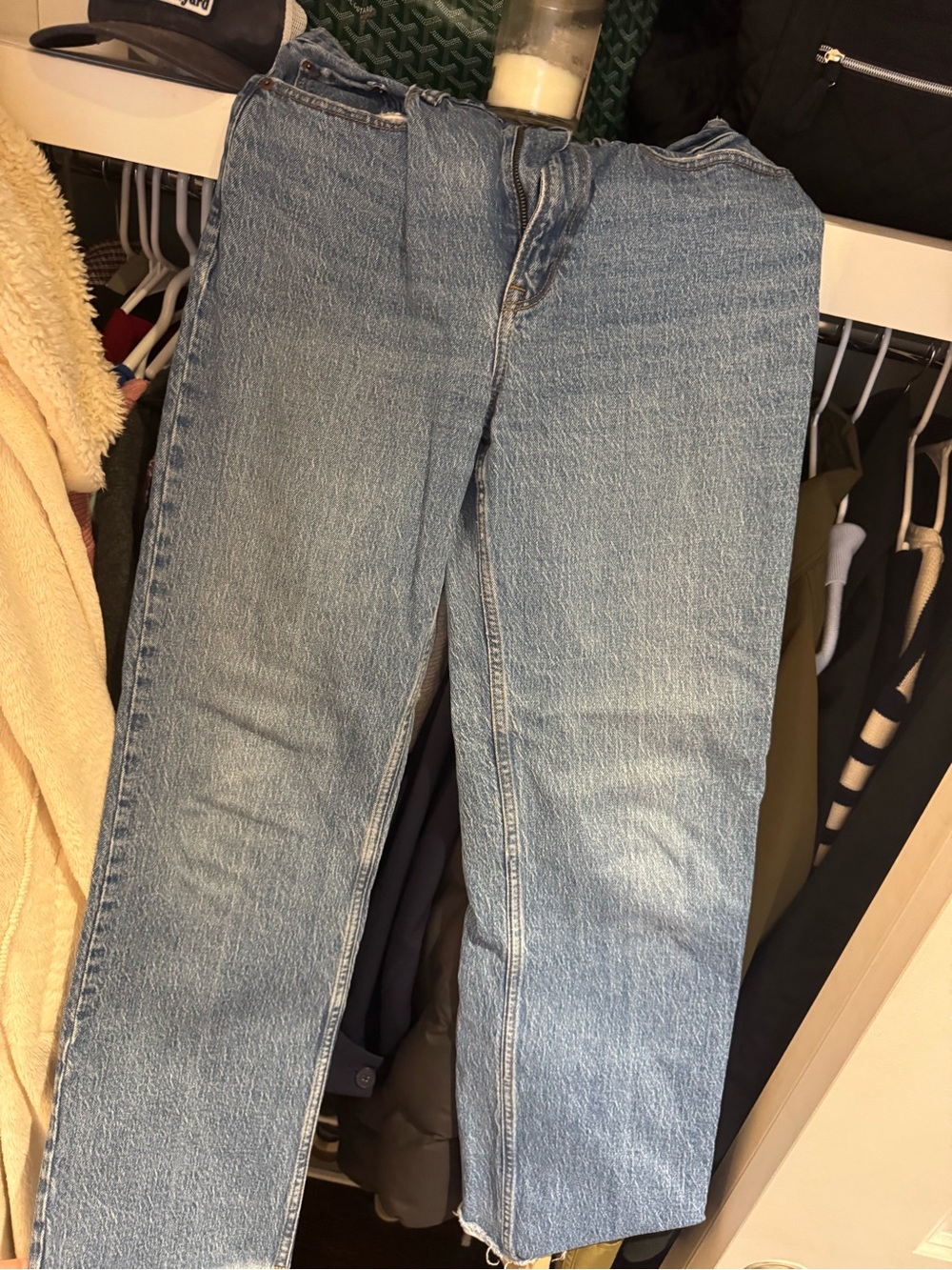 Abercrombie & Fitch High-Rise Light Blue Straight Jeans - Picture 2 of 4